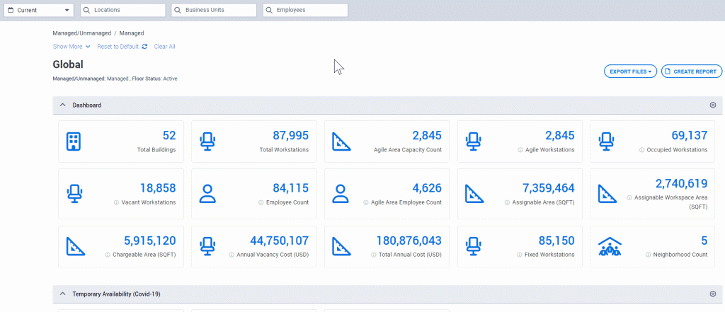 New employee detail search function in space dashboard